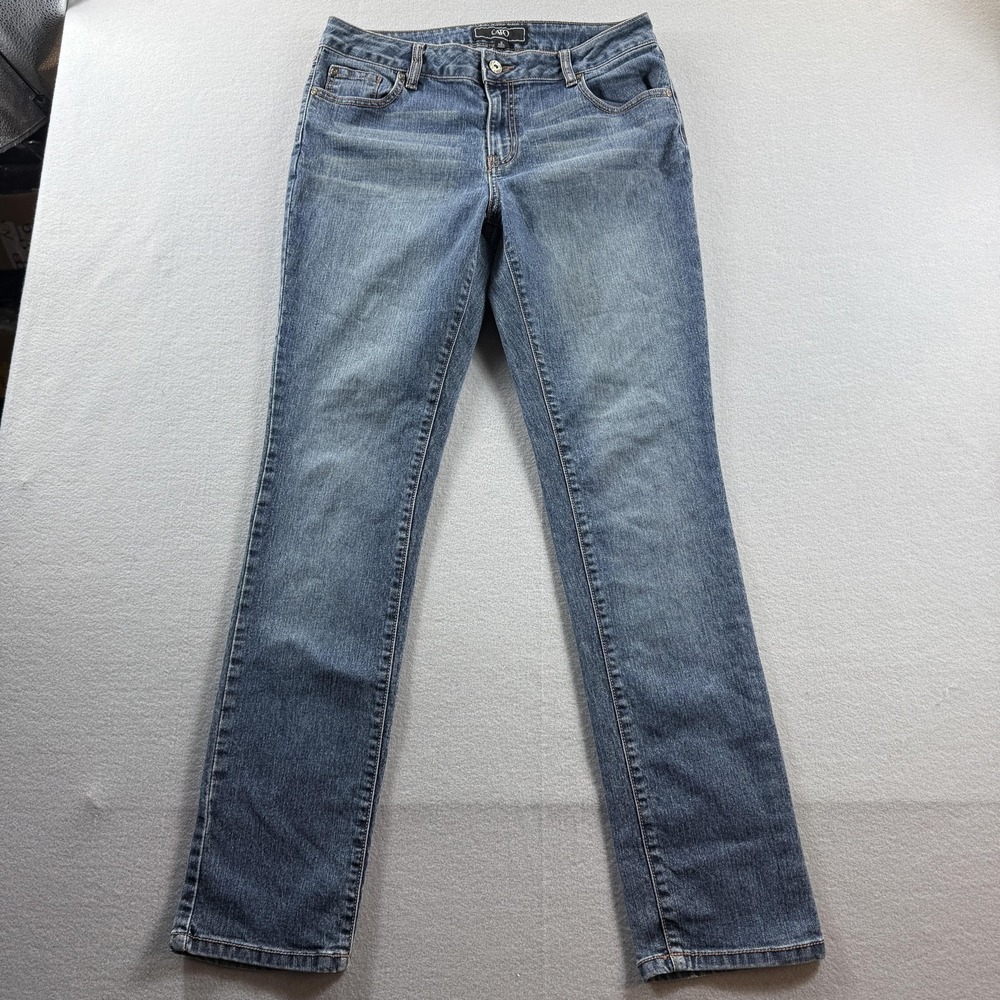 Cato Straight Jeans Womens 12 Blue Med Wash Regular Fit Stretch‎ Denim 32x31